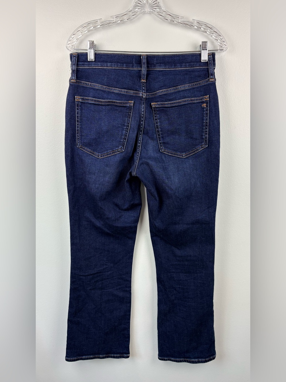 Madewell Mid-Rise Kick Out Crop Jeans NN471 Dark Wash Cali Demi Fit Sz 28 - Picture 8 of 15